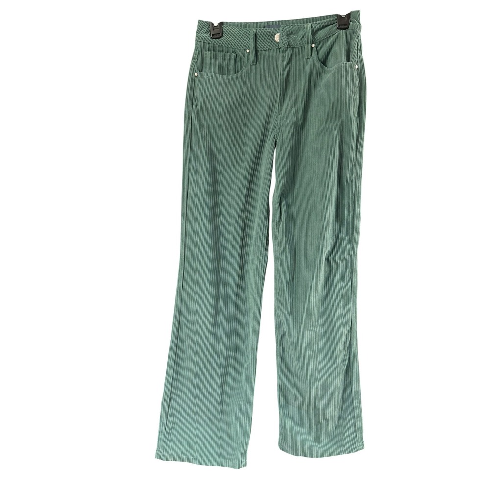 Indigo Rising Womens Green Corduroy Straight Leg Pants Size 3/26 High Rise Soft